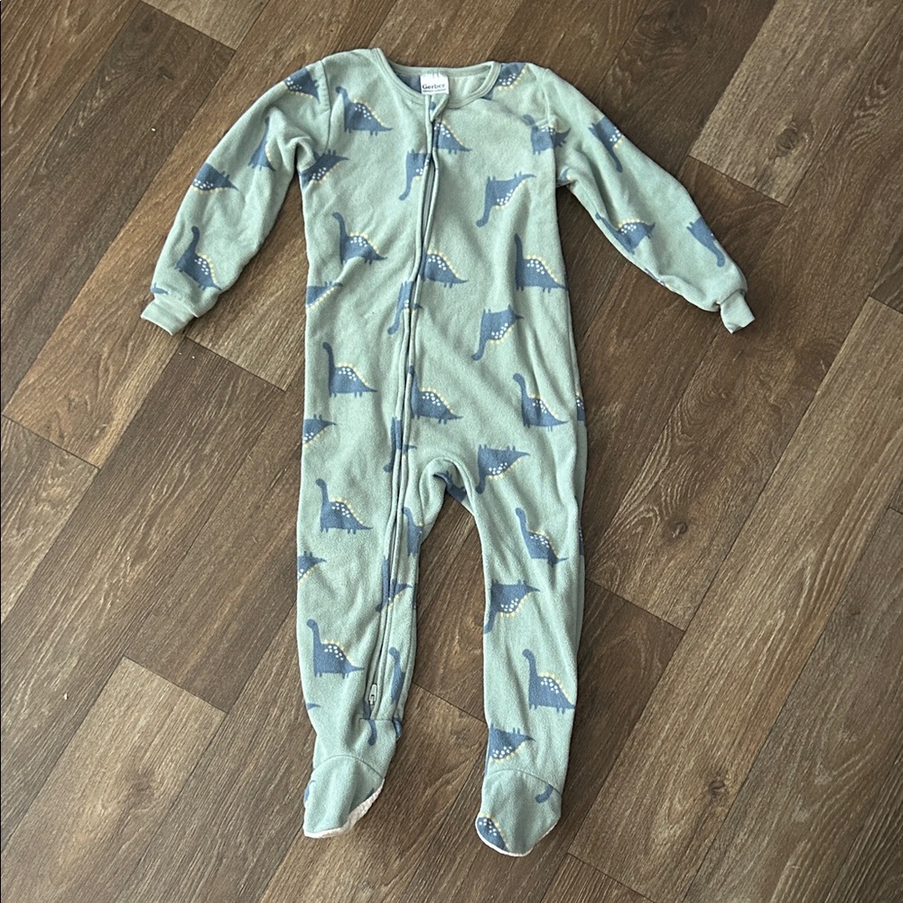 Gerber Dinosaur Print Footie - Green and Blue